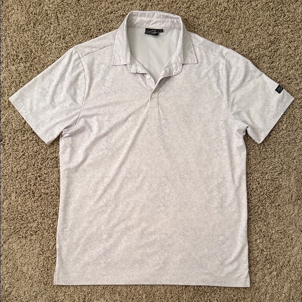 Sunday Swagger Light Gray Geometric Shape Men's Polo Shirt